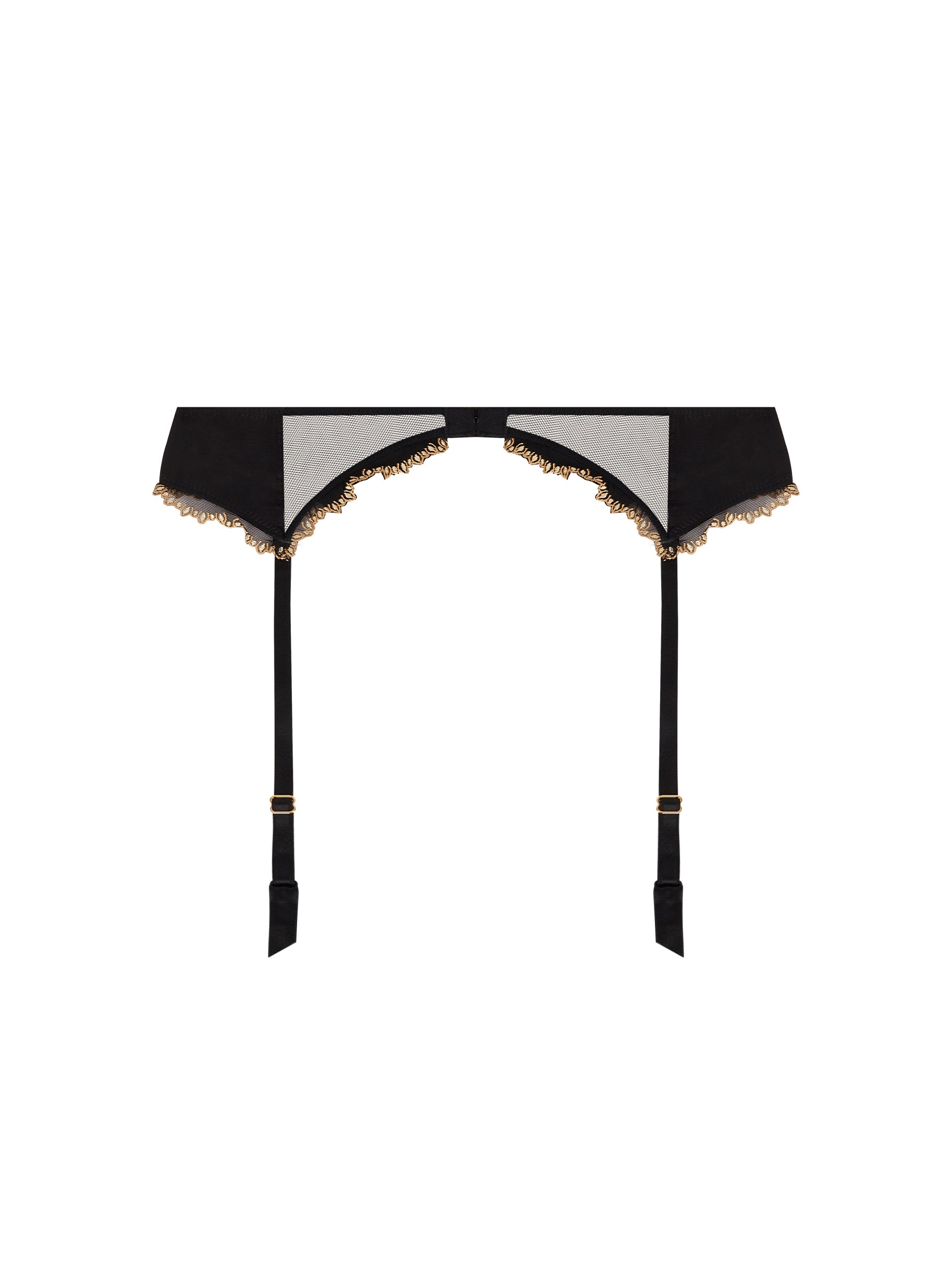 Éblouissante Icône Silk Suspender Belt - Nuit Gold
