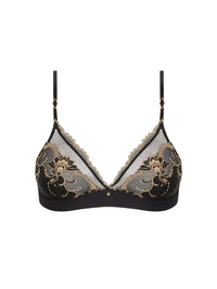 Éblouissante Icône silk blend triangle bra - Nuit Gold