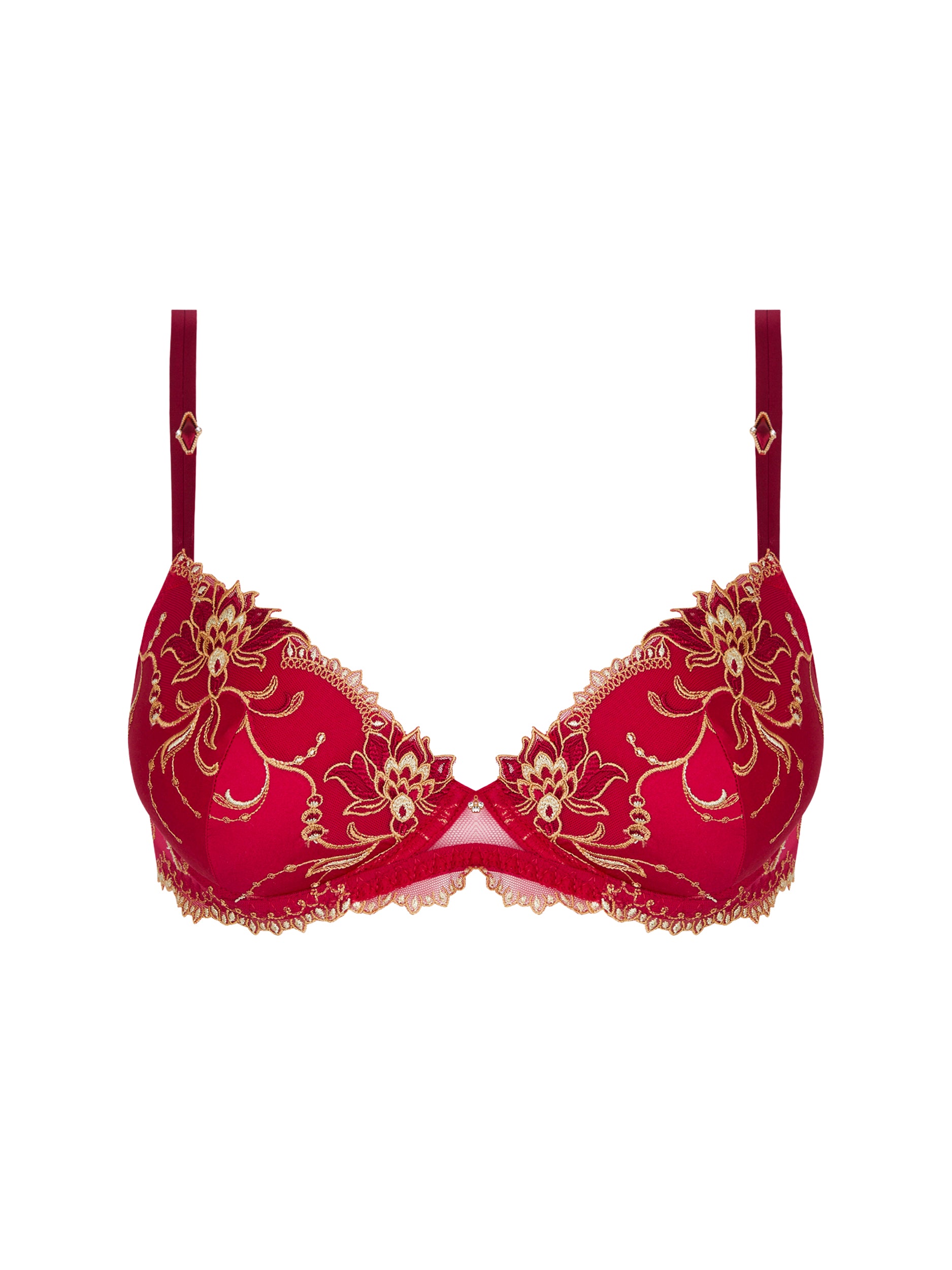 Soutien-gorge Éblouissante balconnet en soie mélangée - Or Rubis