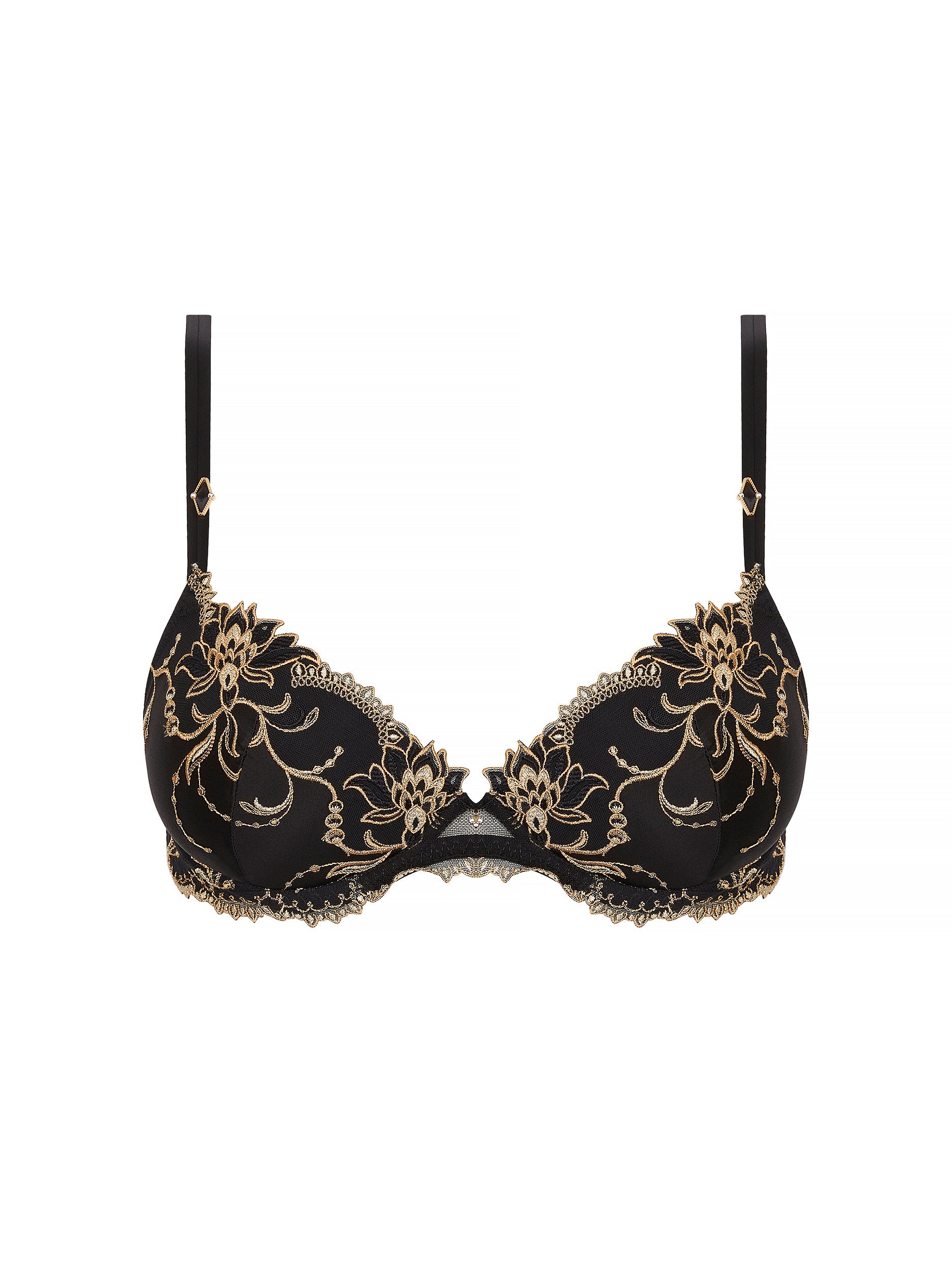 Soutien-gorge balconnet Éblouissante en soie mélangée - Or Nuit