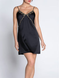 Éblouissante Icône Silk Babydoll - Nuit Gold