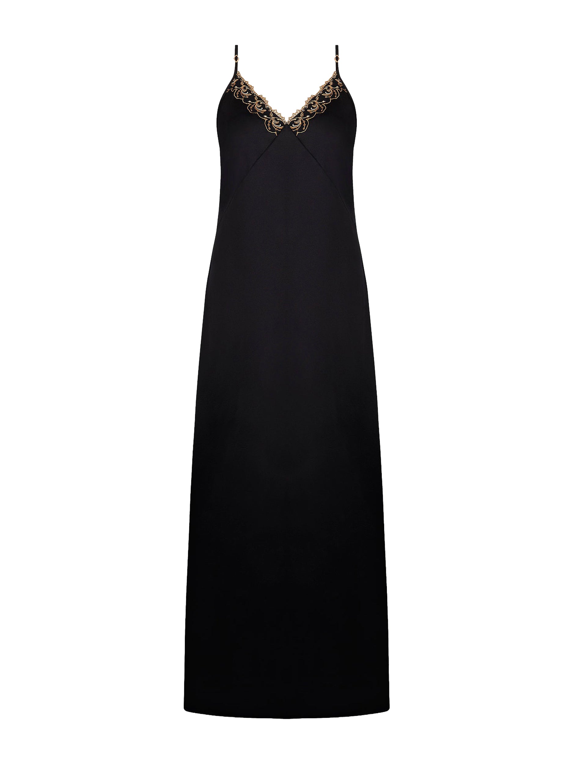 Robe Éblouissante Icône en soie - Or Nuit