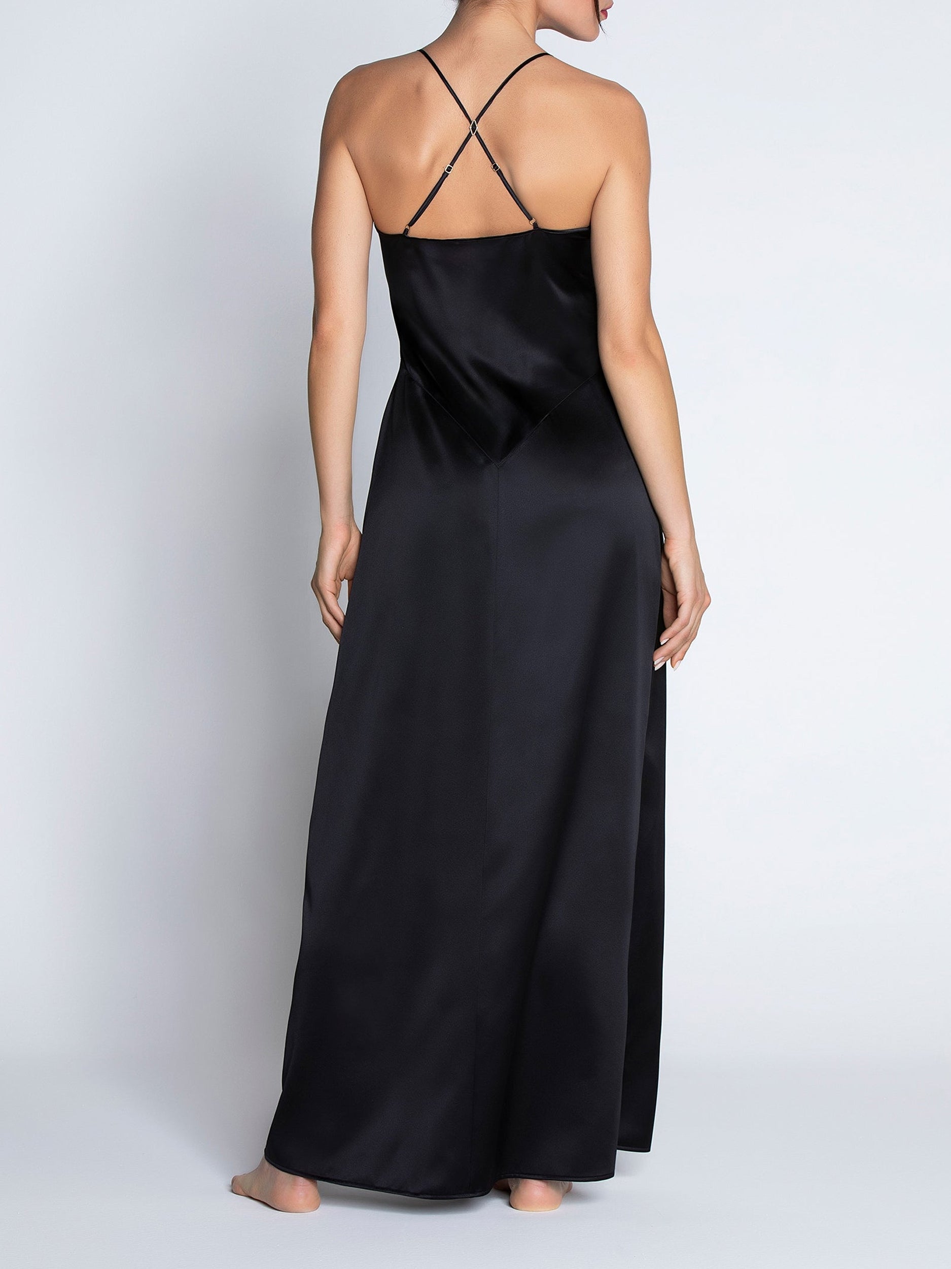 Robe Éblouissante Icône en soie - Or Nuit