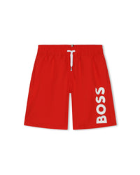 Short de bain à taille élastiquée - Rouge Vif