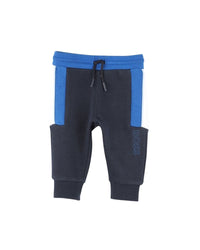 Pantalon à taille élastiquée - Bleu Cargo
