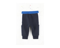 Pantalon à taille élastiquée - Bleu Cargo