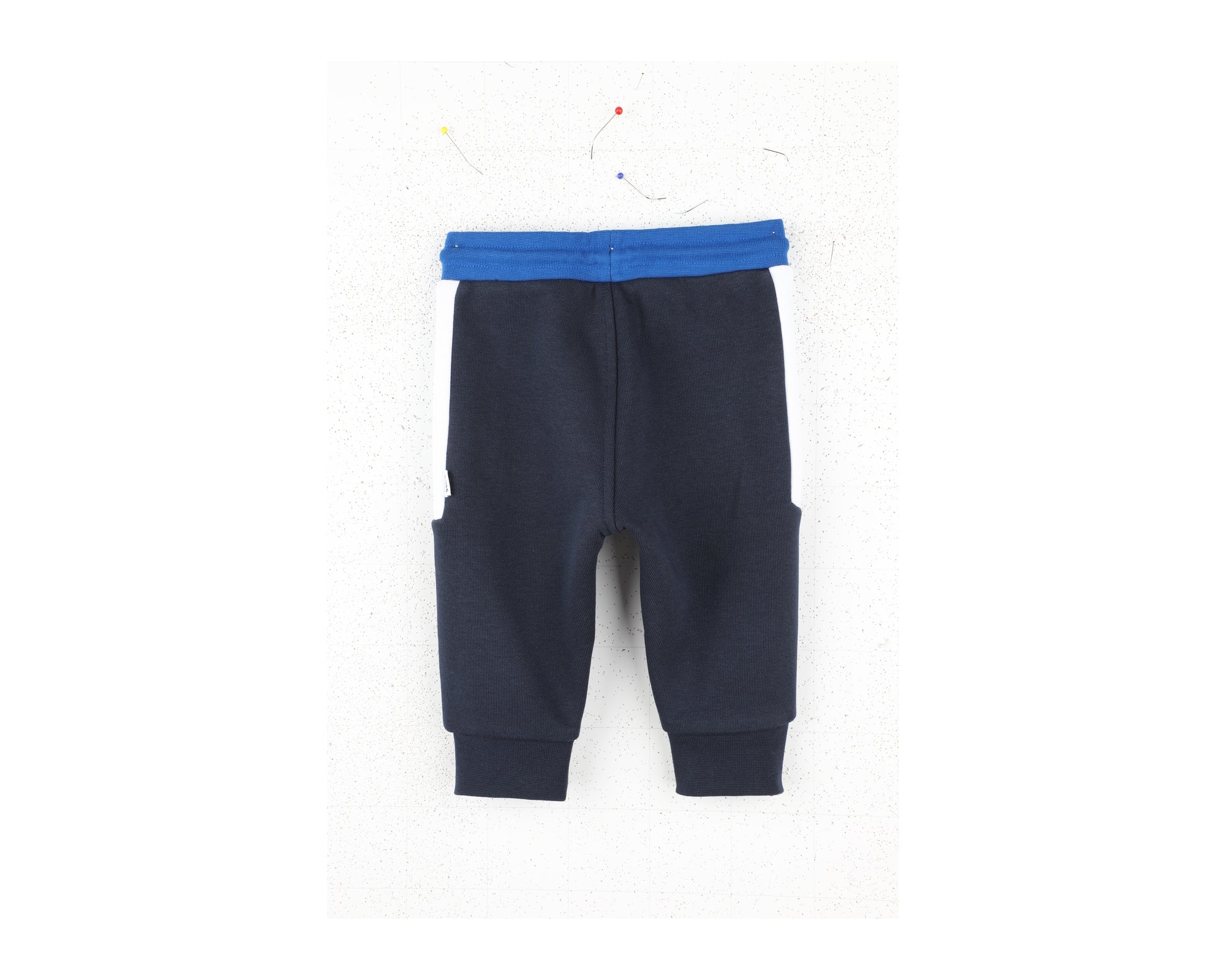 Pantalon à taille élastiquée - Bleu Cargo