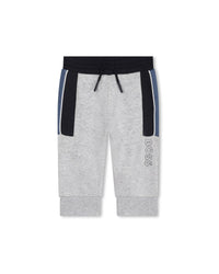 Pantalon à taille élastiquée en coton - Gris Chiné