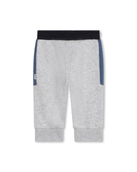 Pantalon à taille élastiquée en coton - Gris Chiné