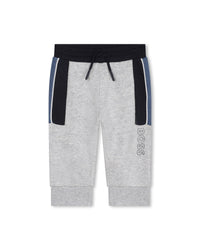 Pantalon à taille élastiquée en coton - Gris Chiné
