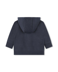 Cardigan de survêtement à capuche en coton - Bleu Cargo