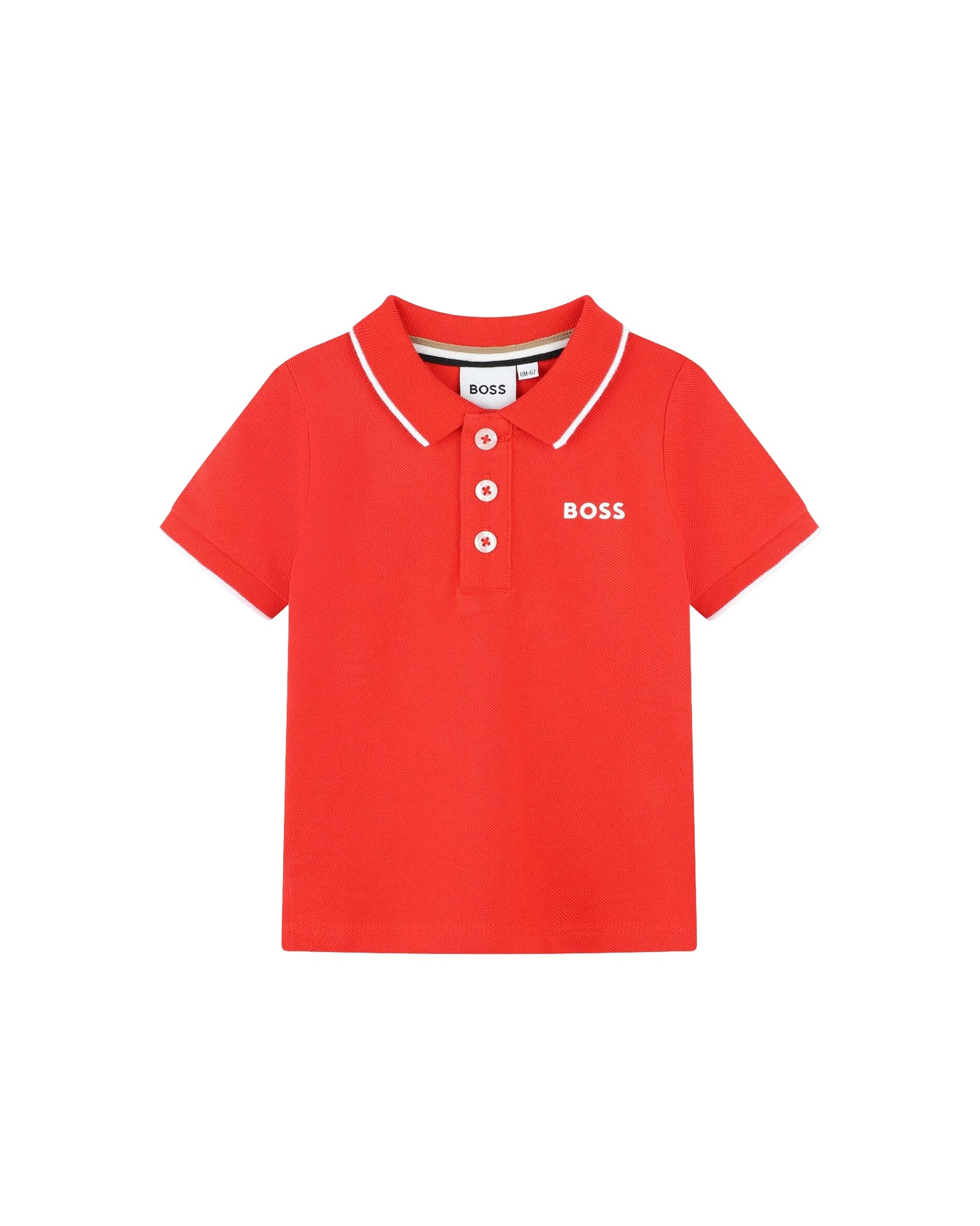 Polo à manches courtes en coton - Rouge Vif