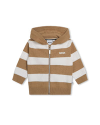 Cardigan à capuche - Ecru Marron