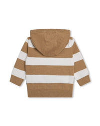 Cardigan à capuche - Ecru Marron