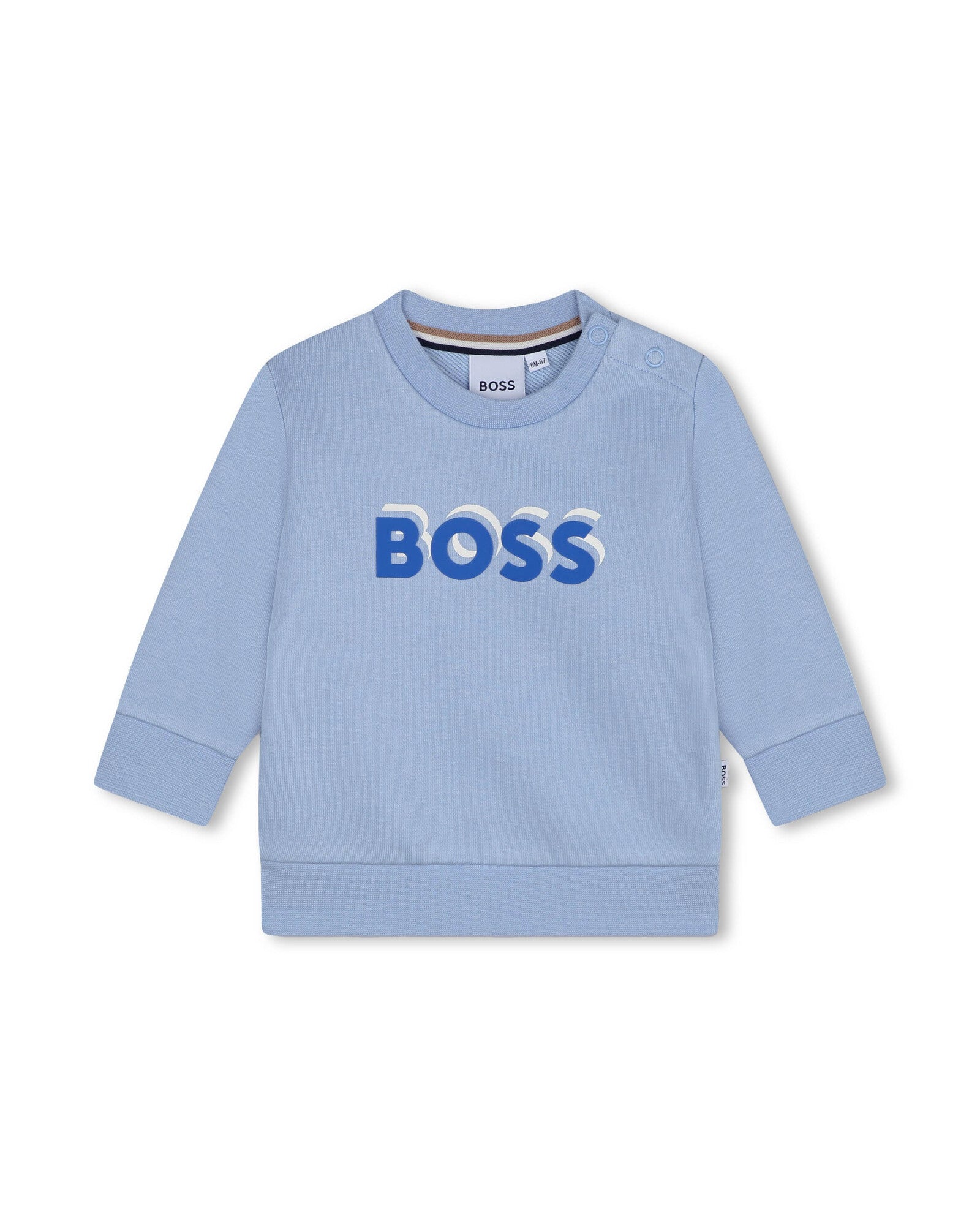 Sweatshirt à fermeture pressionnée - Bleu Oxford