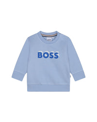 Sweatshirt à fermeture pressionnée en coton - Bleu Oxford