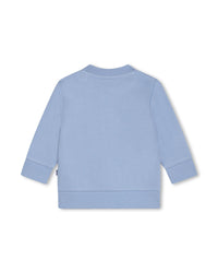 Sweatshirt à fermeture pressionnée en coton - Bleu Oxford