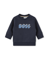 Sweatshirt à fermeture pressionnée en coton - Bleu Cargo