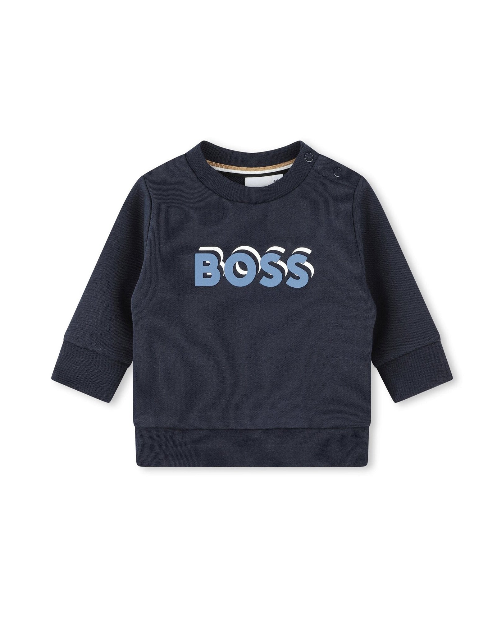 Sweatshirt à fermeture pressionnée en coton - Bleu Cargo