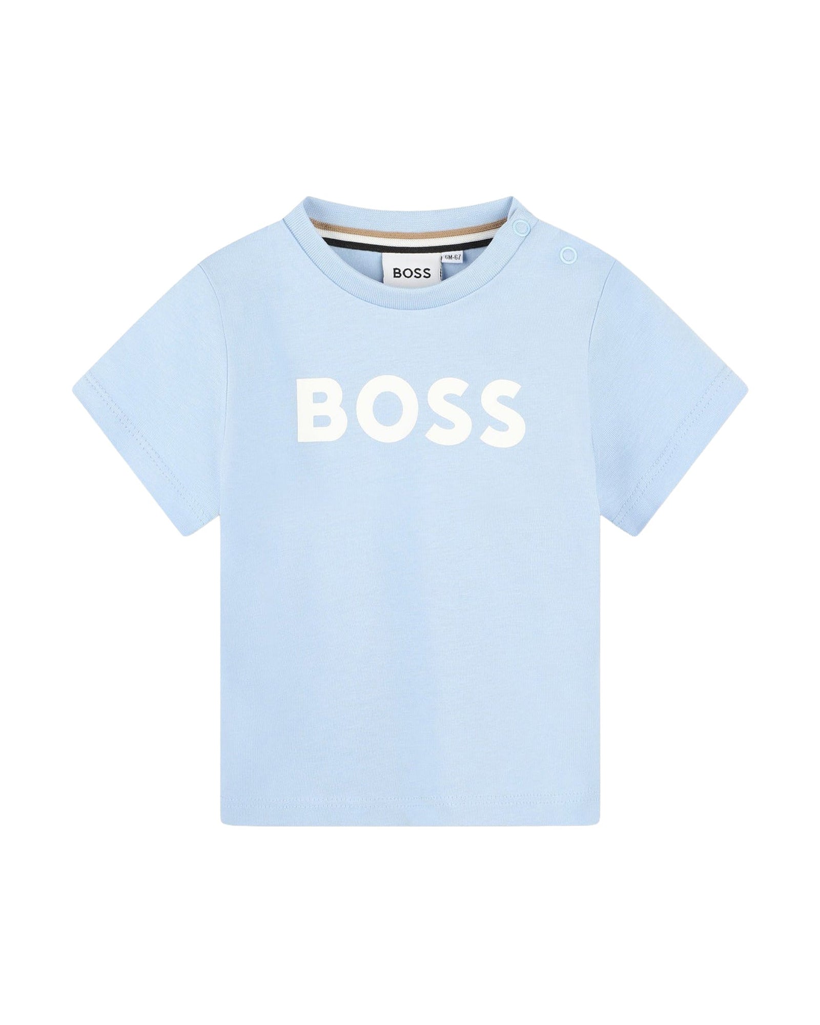 Short-sleeved cotton T-shirt - Oxford blue