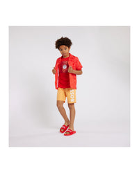 Short de bain à taille élastiquée - Tangerine La