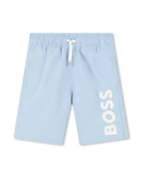 Elasticated waist swim shorts - Oxford blue