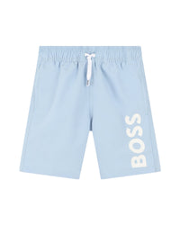 Short de bain à taille élastiquée - Bleu Oxford