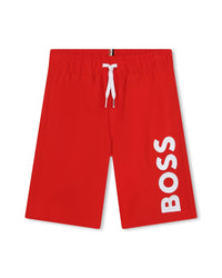 Short de bain à taille élastiquée - Rouge Vif