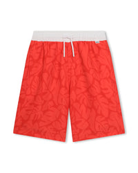 Short de bain en imprimé - Rouge Vif