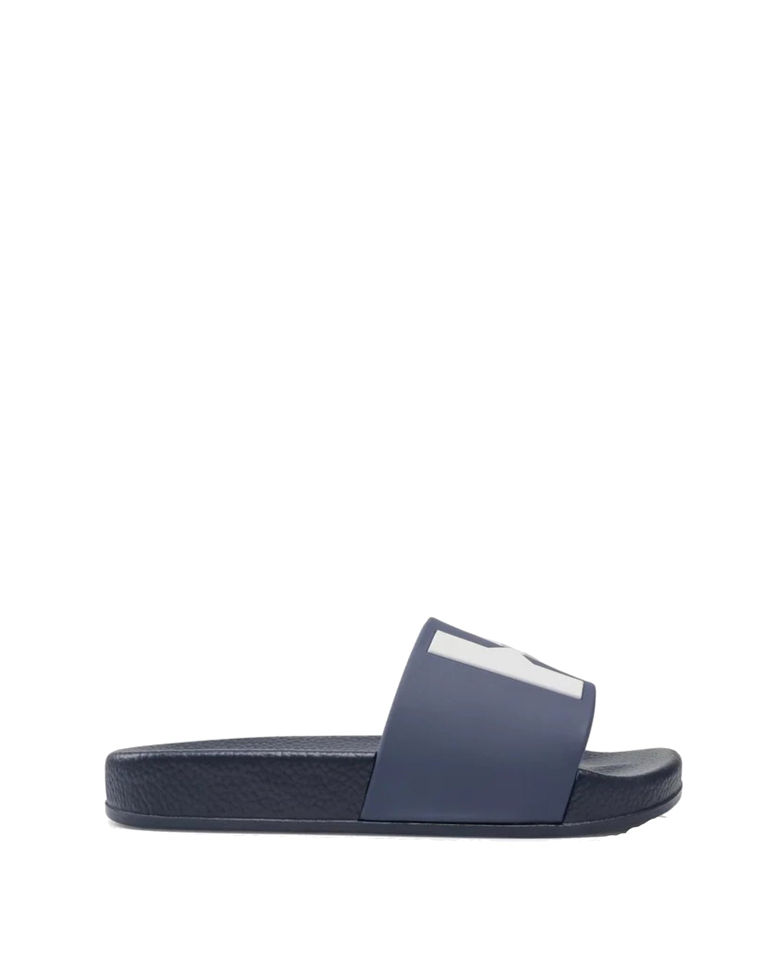 Mules à logo en relief - Blue Indigo