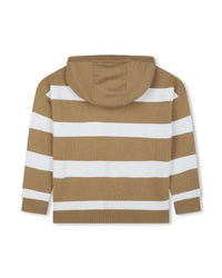 Cardigan à capuche - Ecru Marron