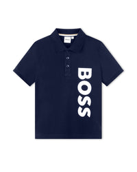 Polo à manches courtes en coton - Bleu Cargo