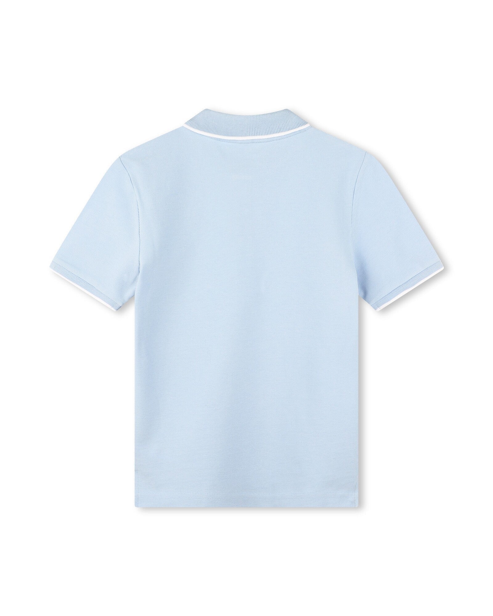 Polo à manches courtes en coton - Bleu Oxford