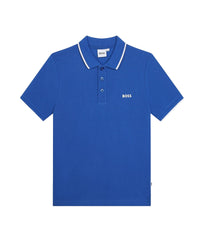 Polo à manches courtes en coton - Bleu Vif