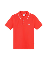 Polo à manches courtes en coton - Rouge Vif