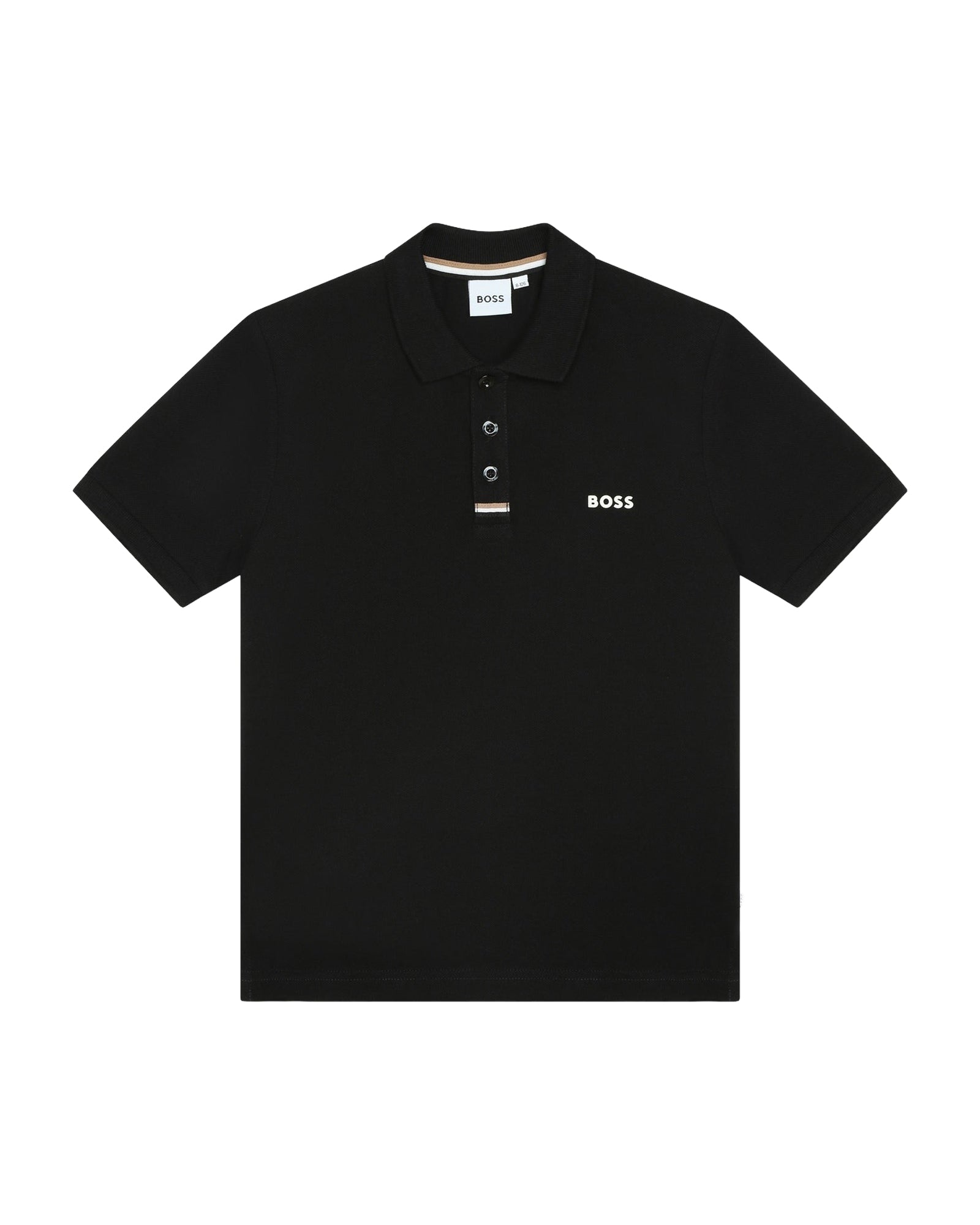 Short-sleeved cotton polo shirt - Black