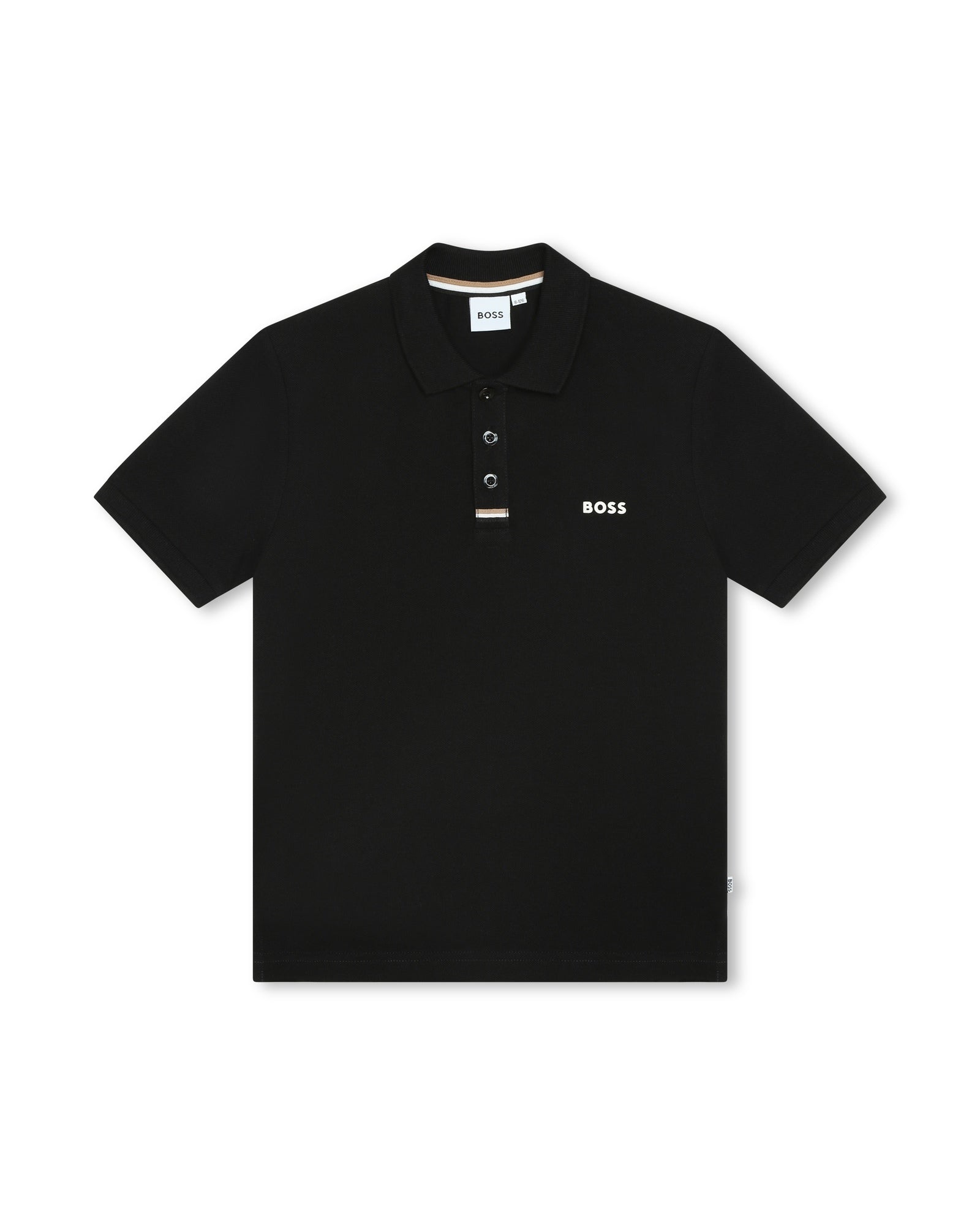 Cotton short-sleeved polo shirt - Black