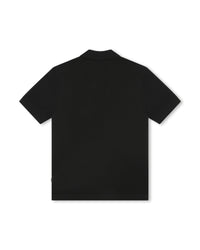Cotton short-sleeved polo shirt - Black