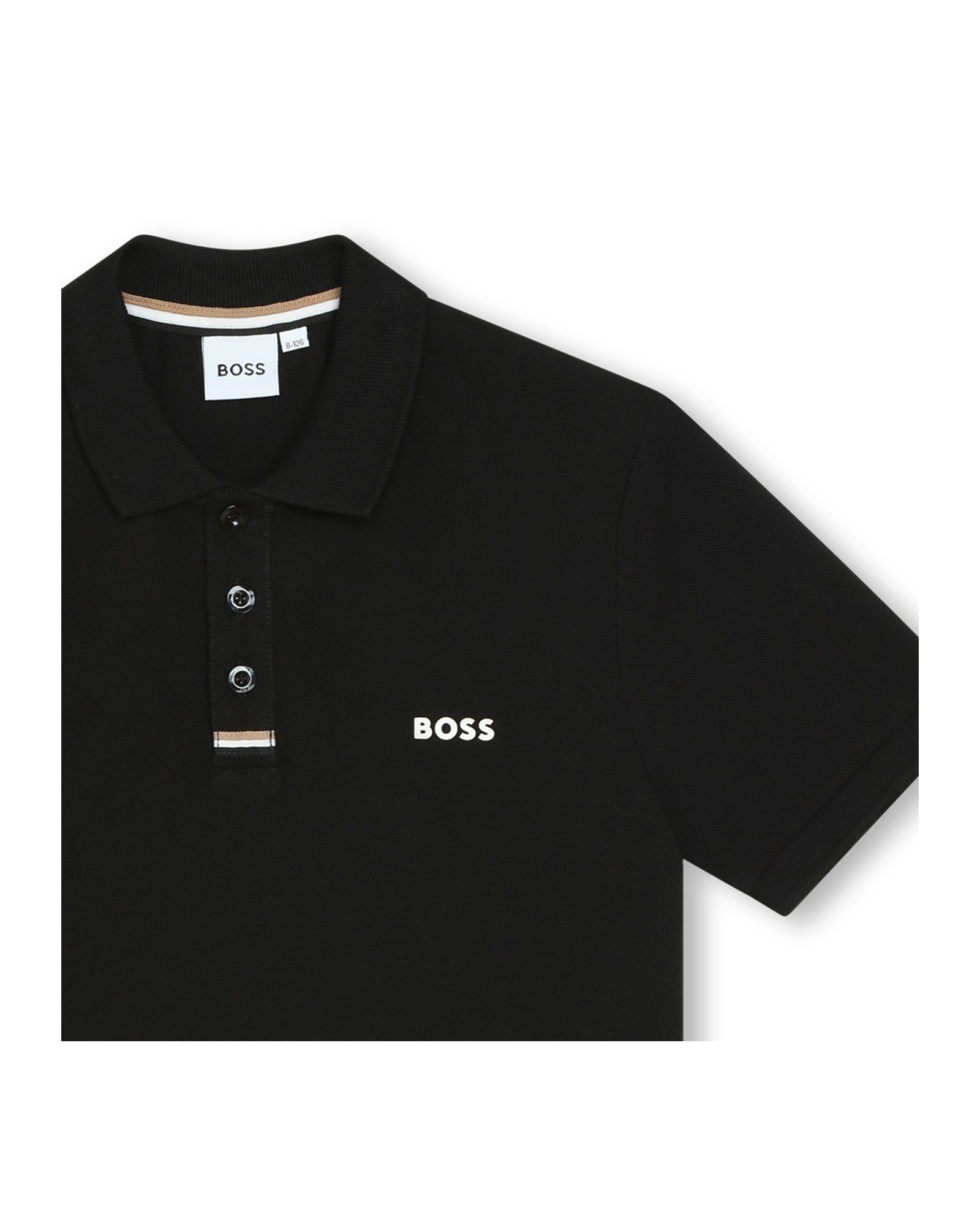 Cotton short-sleeved polo shirt - Black