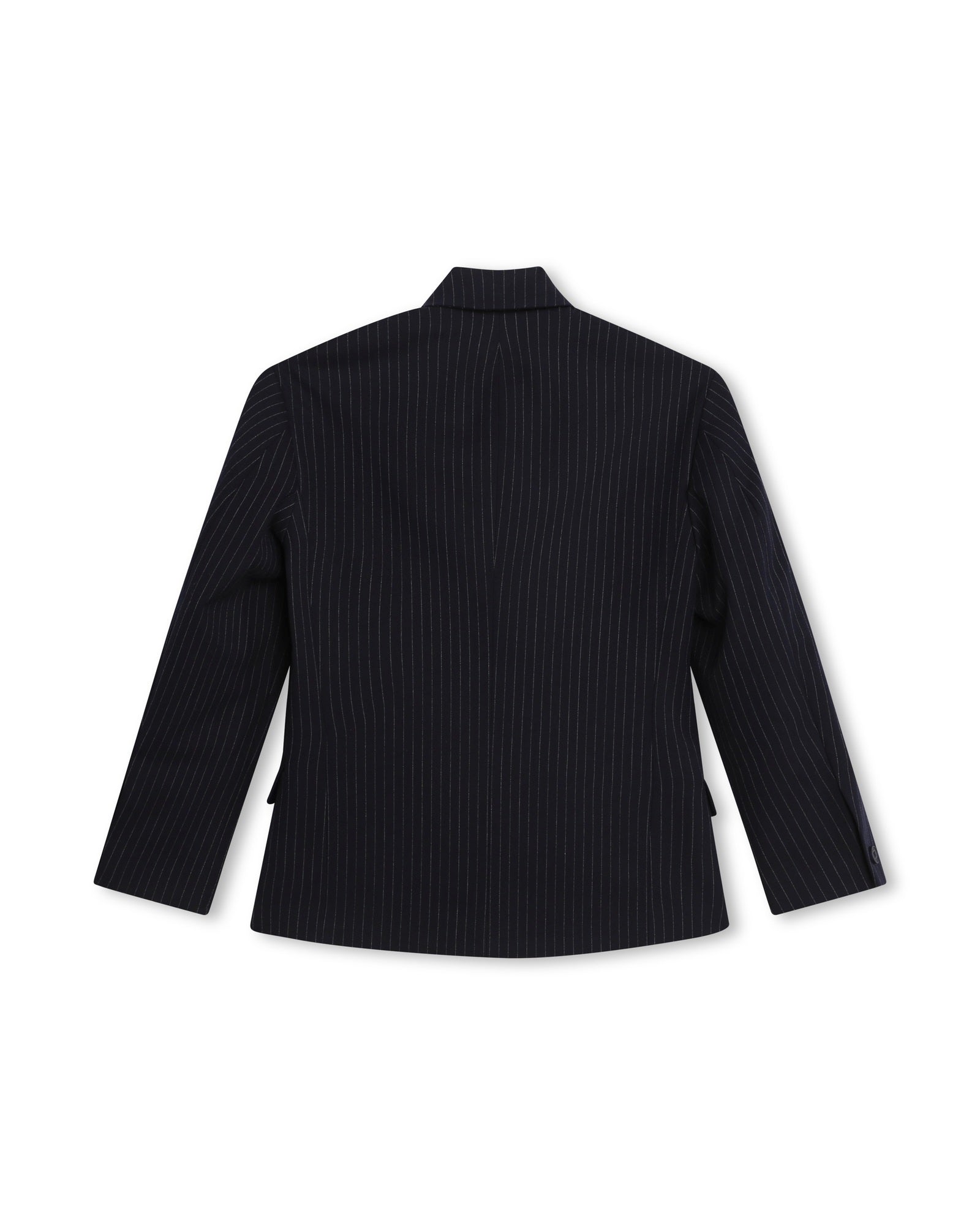Veste de costume rayée en tissu armuré - Bleu Cargo