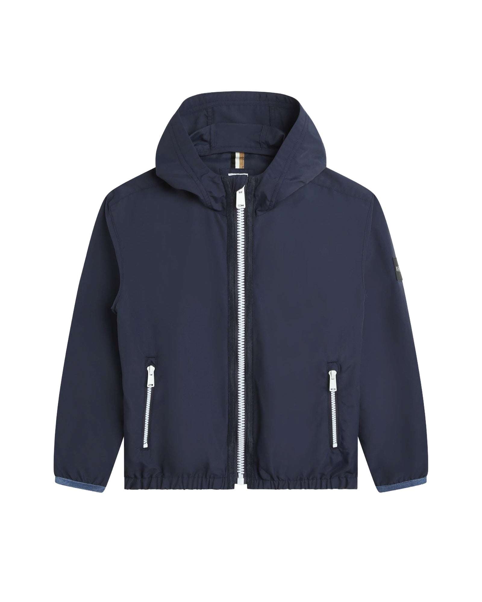 Veste coupe-vent à capuche - Bleu Cargo