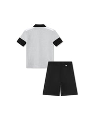Ensemble short et polo - Gris Chiné