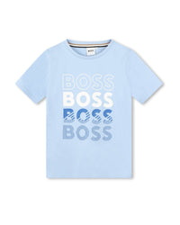 Short-sleeved cotton T-shirt - Oxford blue