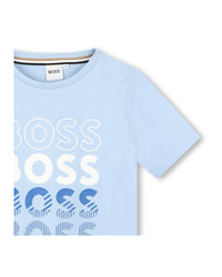 Short-sleeved cotton T-shirt - Oxford blue