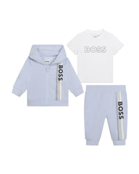 Ensemble de jogging 3 pièces avec cardigan - Ciel