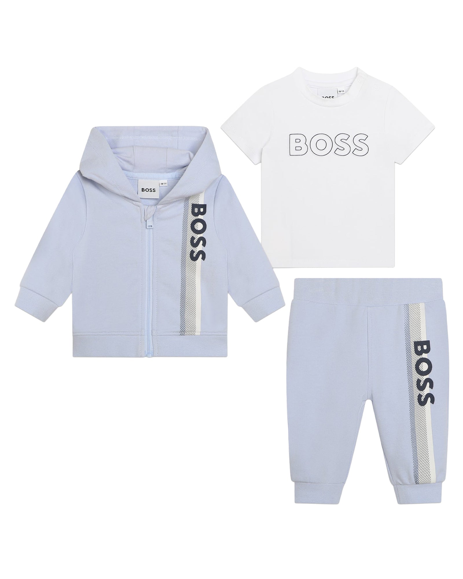 Ensemble cardigan pantalon et t-shirt - Ciel