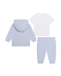 Ensemble de jogging 3 pièces avec cardigan - Ciel