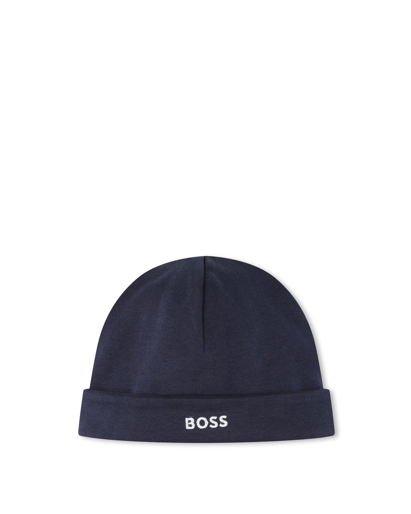 Bonnet de naissance à broderie - Bleu Cargo