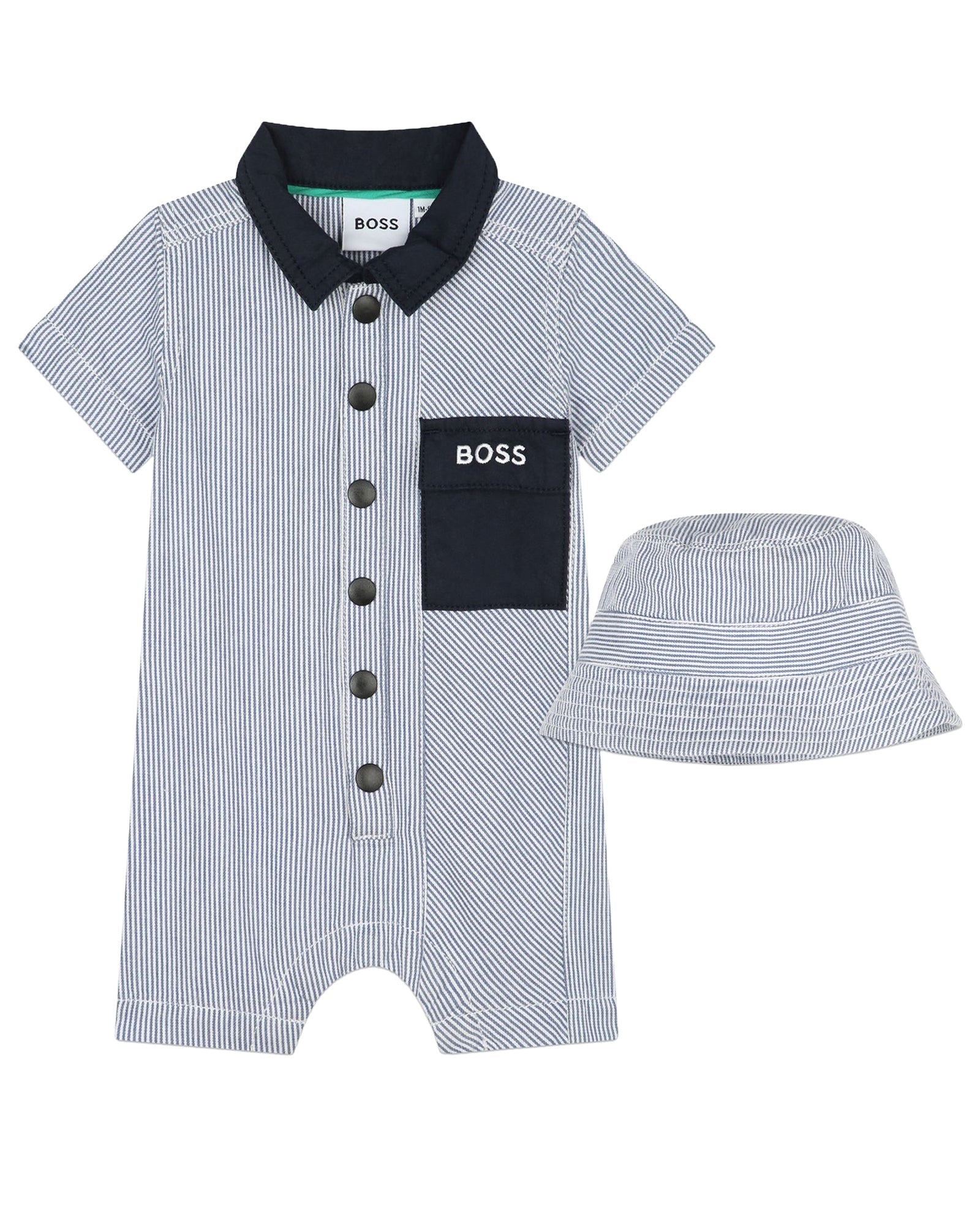 Ensemble combi-short et bob - Bleu Blanc