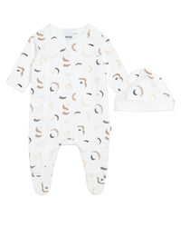 Ensemble pyjama et bonnet - Blanc & Marron